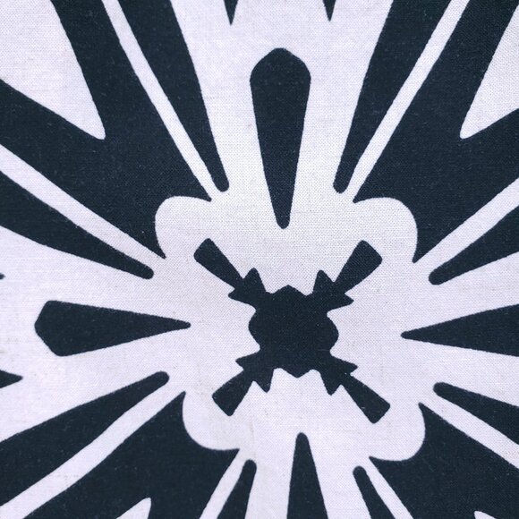 AUW Black White Floral Spaghetti Strap Maxi Dress Spanish Style Geometric L - Picture 9 of 15